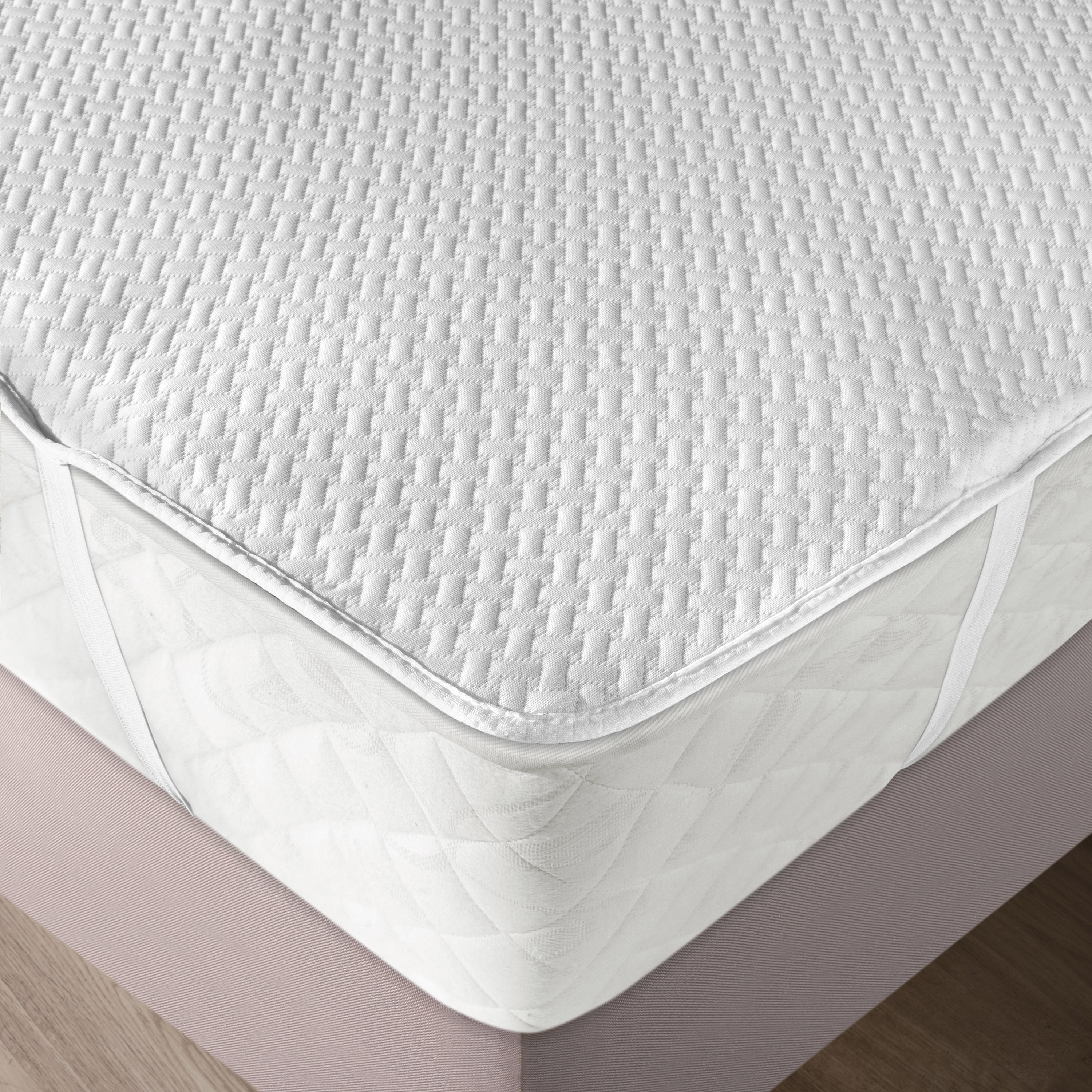 Mattress Protector Waterproof Breathable Sheet with Straps Fitted Bed Cover, Twin XL, by Ambesonne