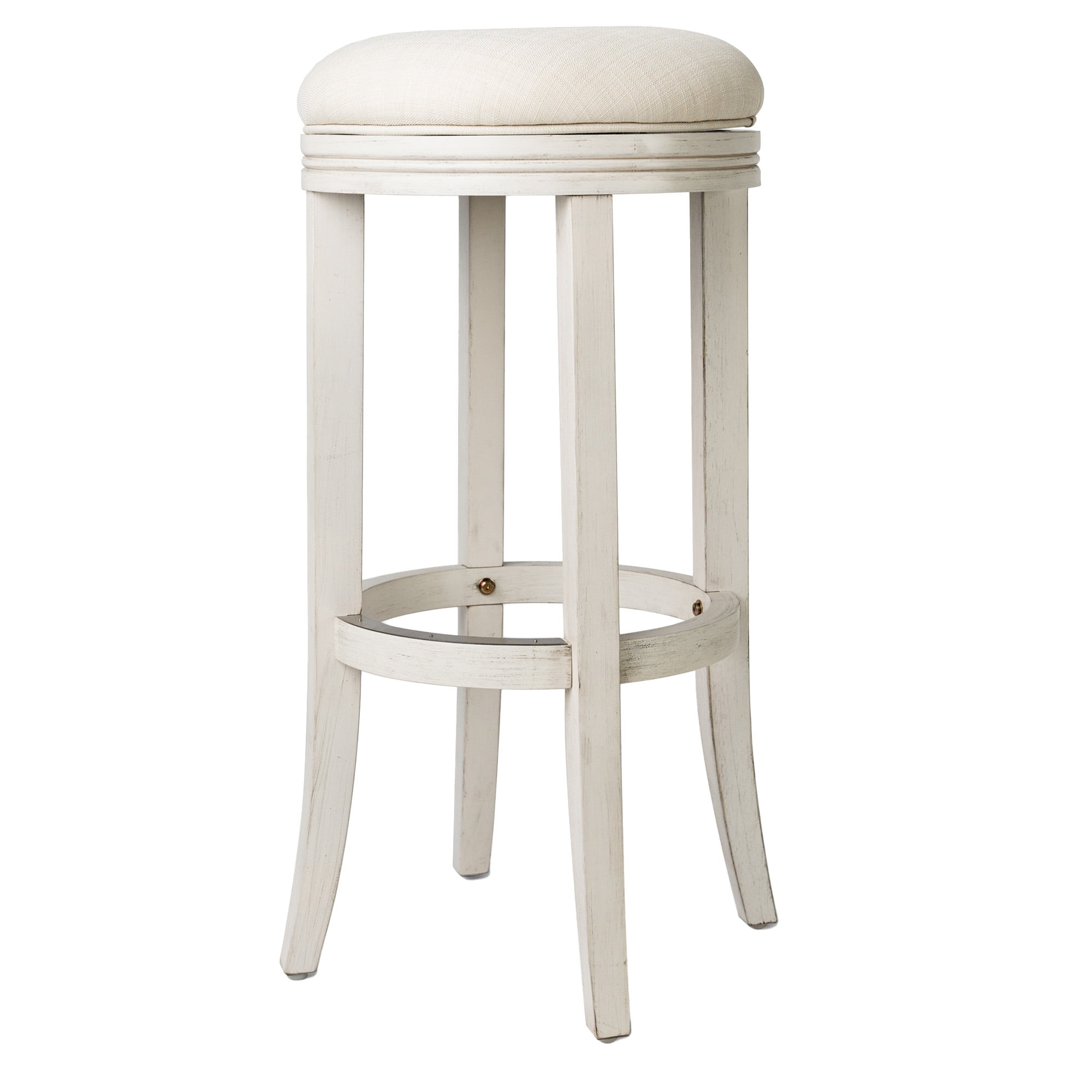 Open Box Maven Lane Eva Round Backless Swivel Stool, White Oak, Bar Height