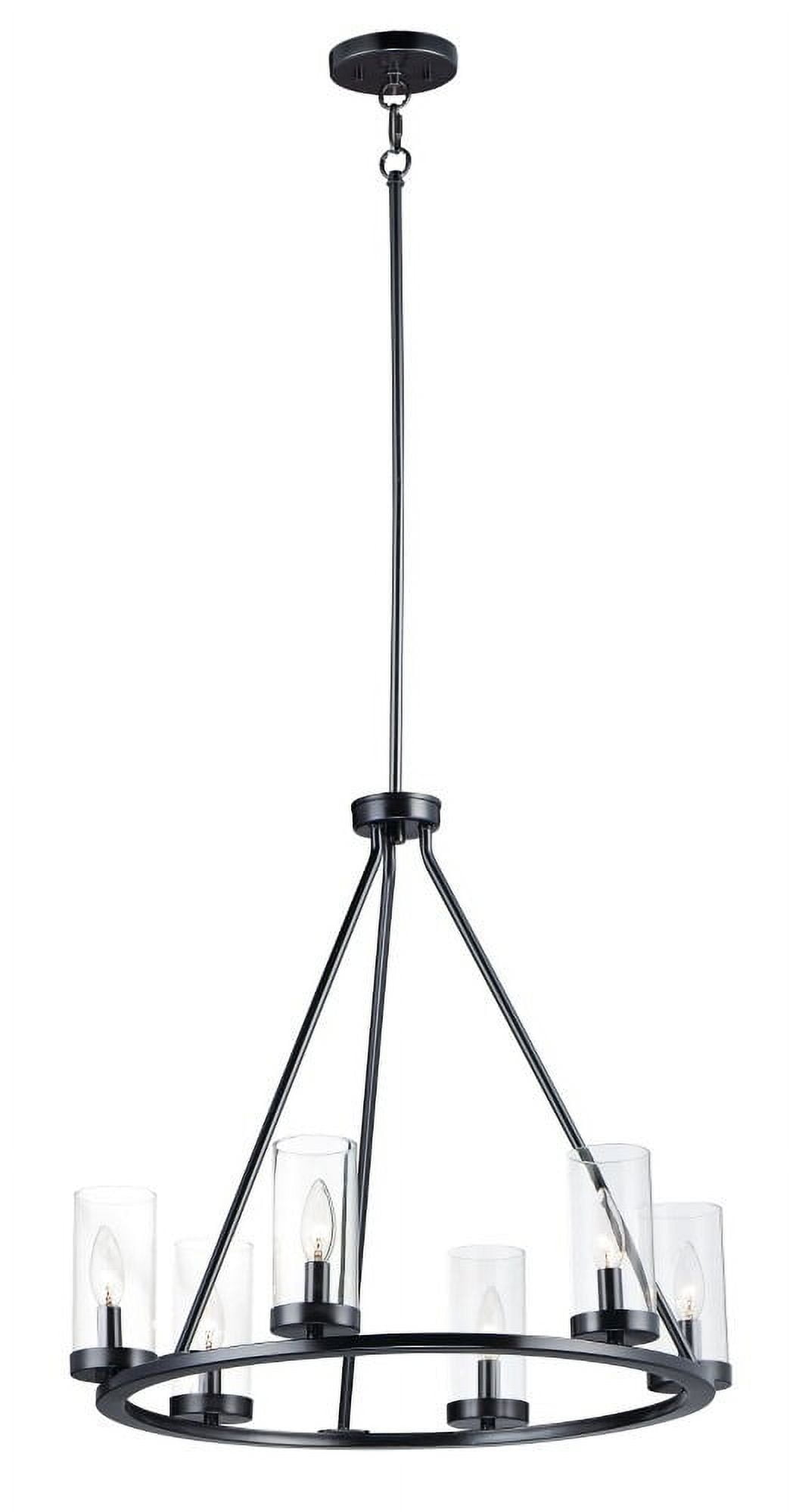 25255CLBK-Maxim Lighting-Sentinel - 6 Light Chandelier-22.75 Inches Tall and 24 Inches Wide-Black Finish    -Traditional Installation
