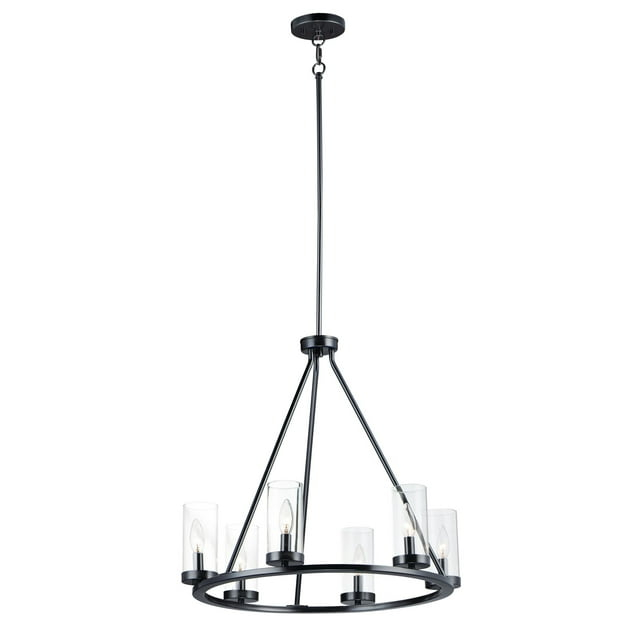 25255CLBK-Maxim Lighting-Sentinel - 6 Light Chandelier-22.75 Inches Tall and 24 Inches Wide-Black Finish    -Traditional Installation