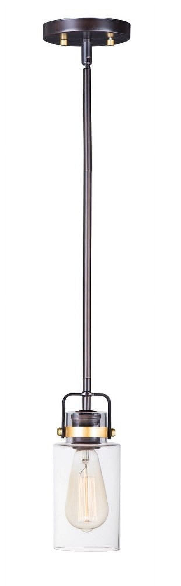 Maxim 91070CLBZGLD 5 in. Magnolia One-Light Mini Pendant Ceiling Light, Bronze & Gold