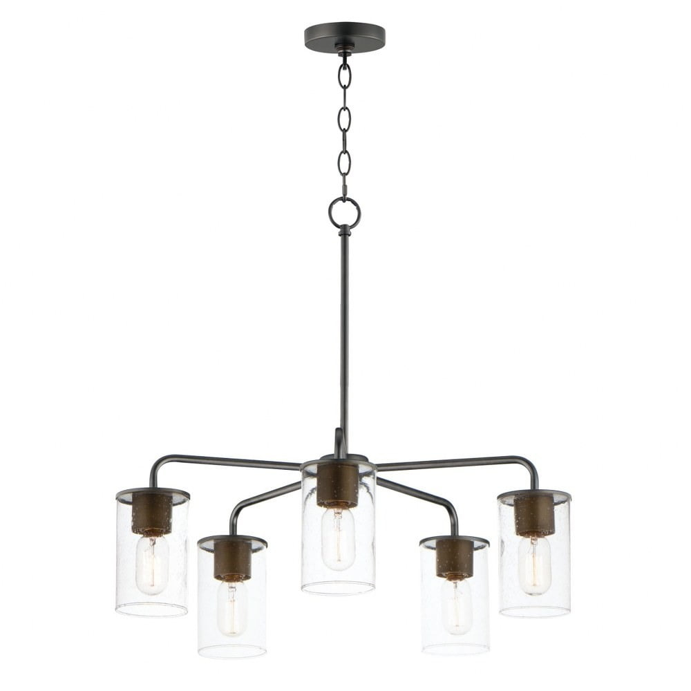 Maxim Lighting - Sleek - 5 Light Chandelier-Antique Brass/Black Finish