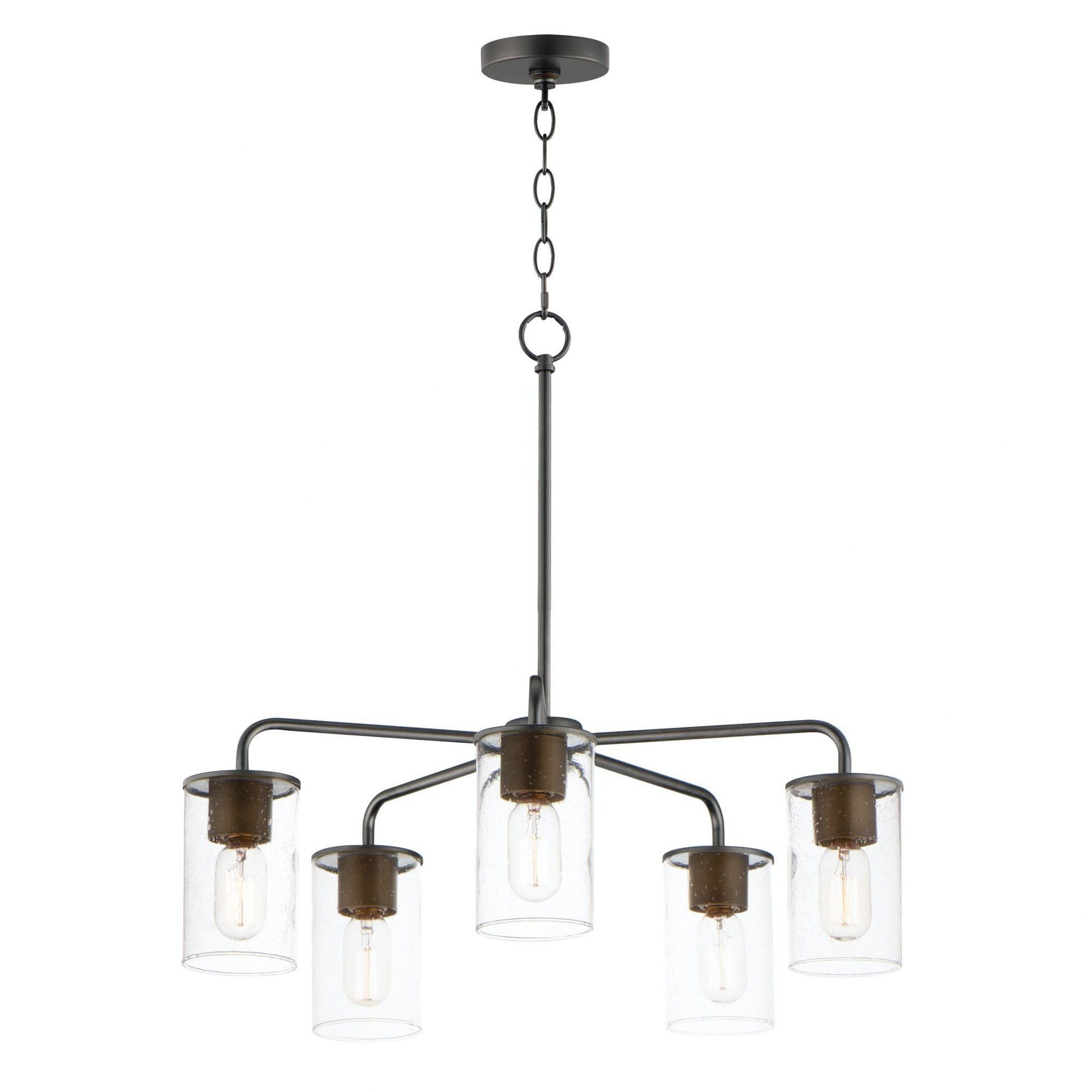 Maxim Lighting - Sleek - 5 Light Chandelier-Antique Brass/Black Finish