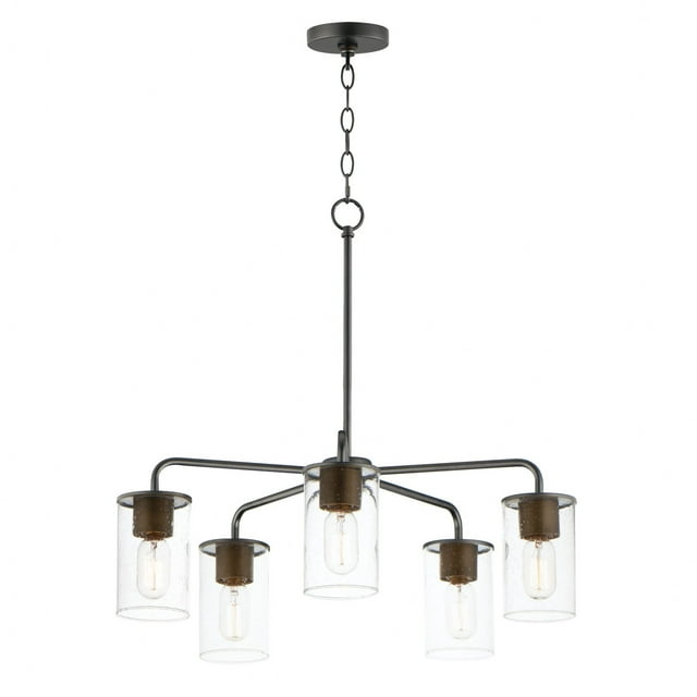 Maxim Lighting - Sleek - 5 Light Chandelier-Antique Brass/Black Finish