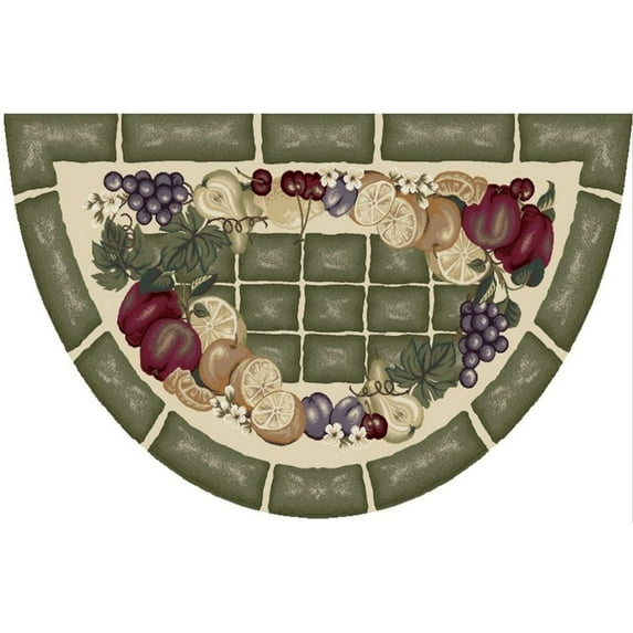 Mayberry Rug Cozy Cabin Fruitful Harvest Nylon Washable Accent Rug 19"x31" - Sage