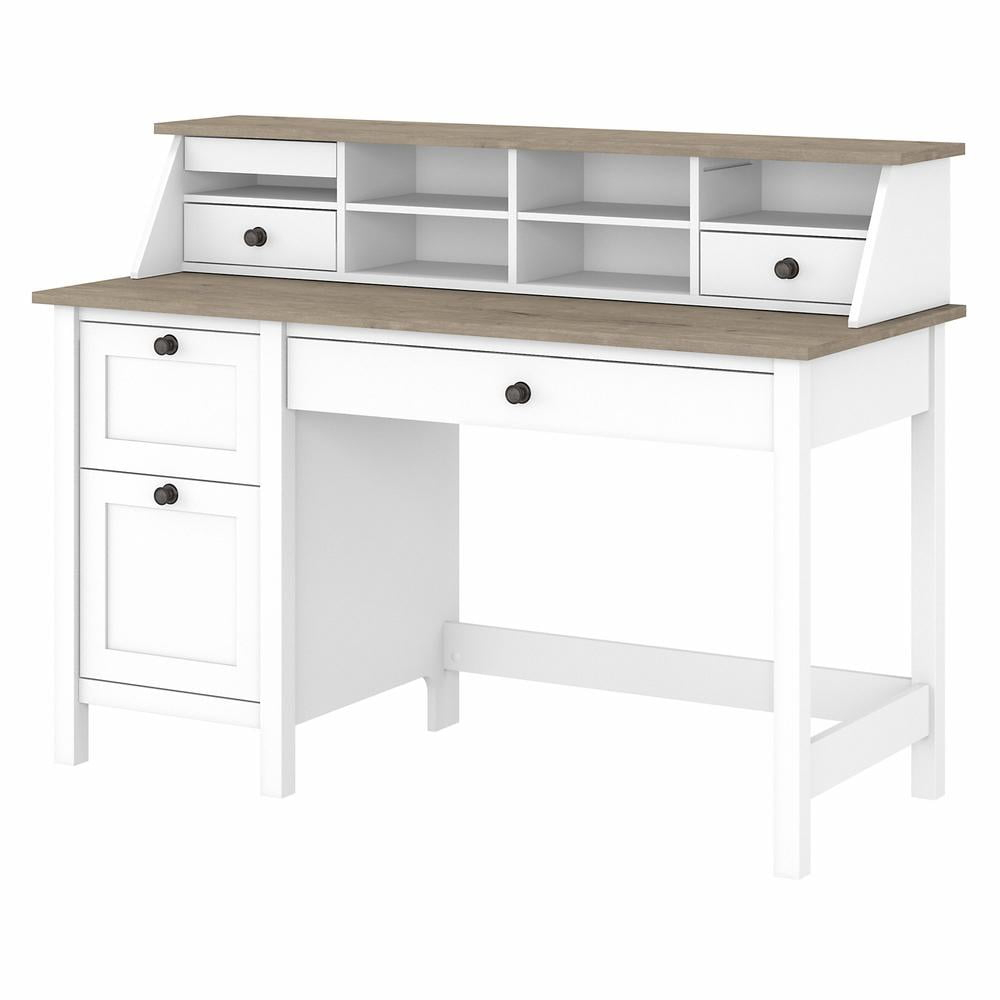 Mayfield 54W Desk w/ Drawers and Organizer in Shiplap Gray/White - Eng Wood