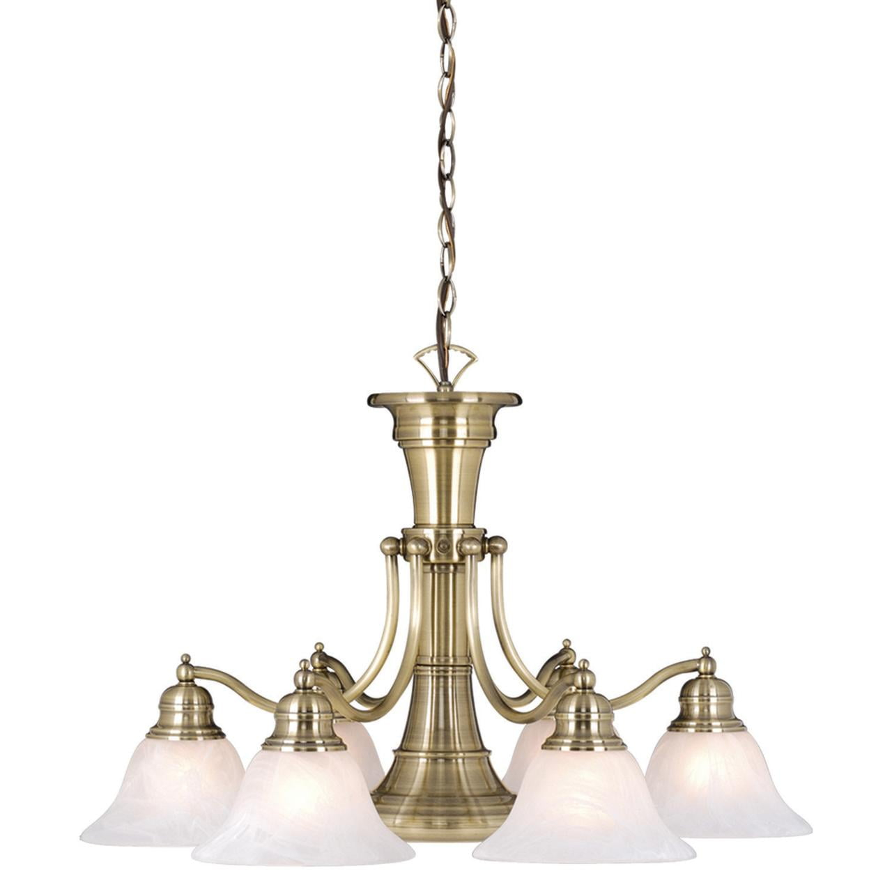 Vaxcel Standford 6 - Light Chandelier in  Antique Brass