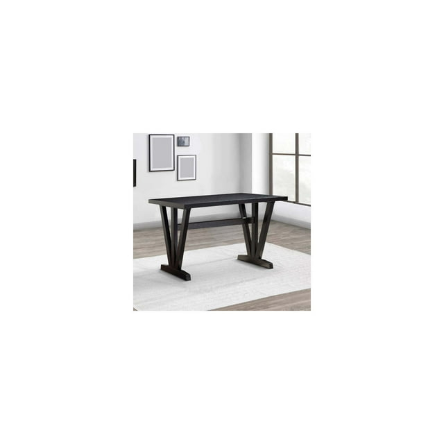 Maykoosh Elegant Escape 47 Inch Collection Wood Dining Table, V Shaped Legs, Trestle, Dark Brown
