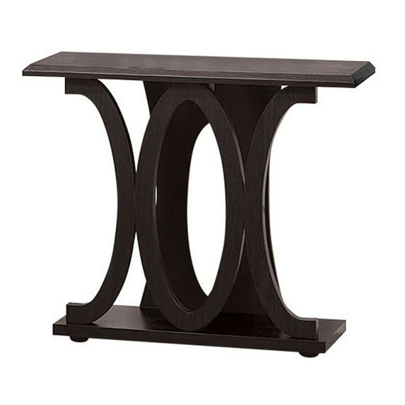 Stylish Console Table With Base Shelf Dark Brown- Saltoro Sherpi
