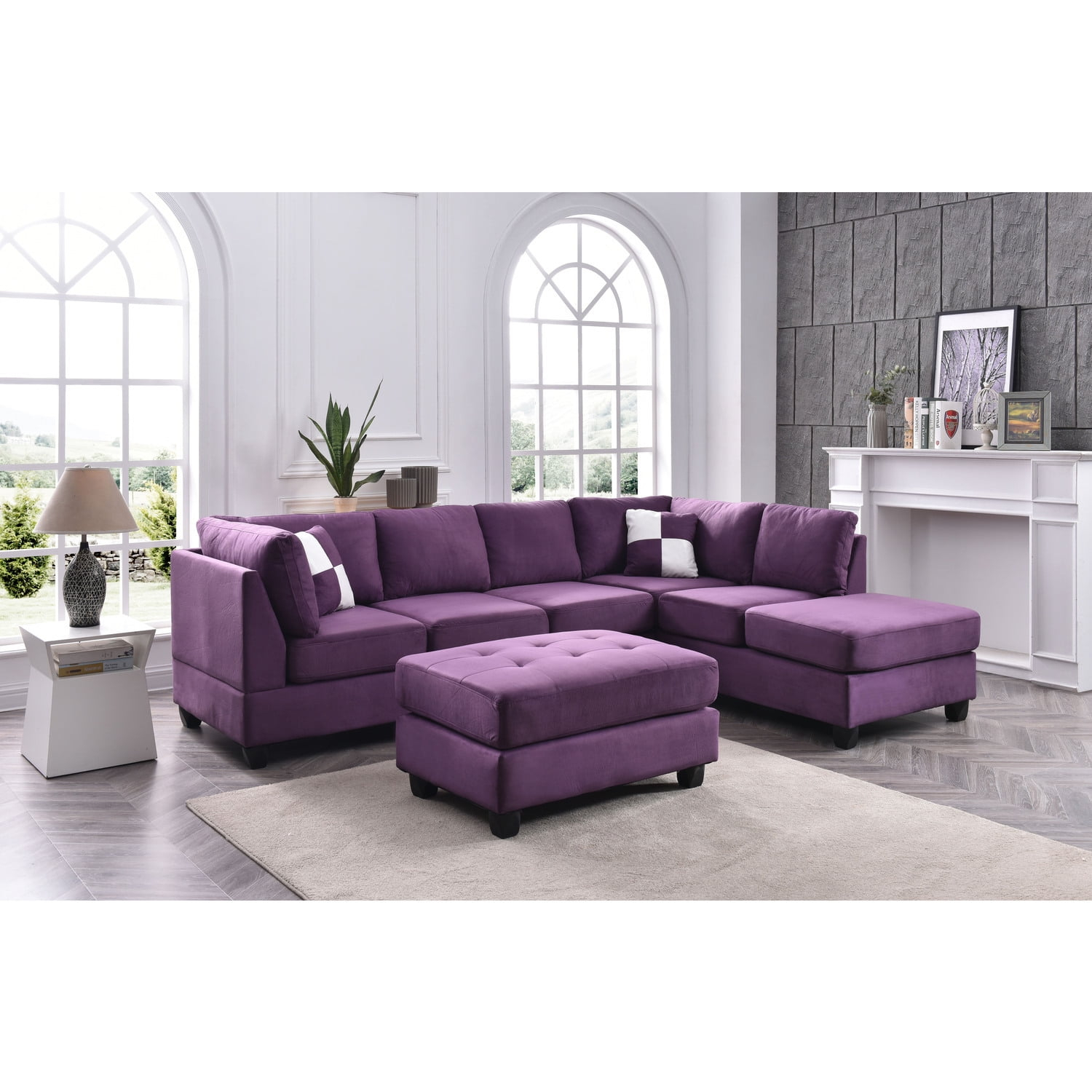 Maykoosh Suburban Soiree Sectional Sofa, Purple