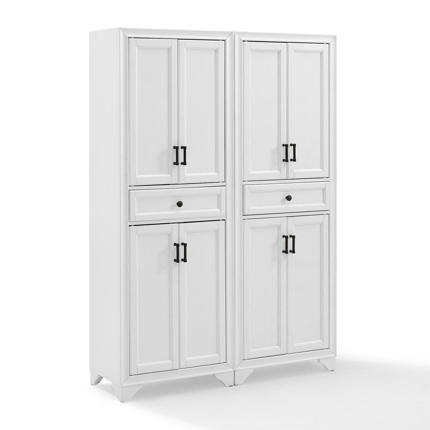 Crosley Furniture Tara 2-Piece Pantry Storage Cabinet Set with Shelves, Kitchen, Dining, or Laundry Room