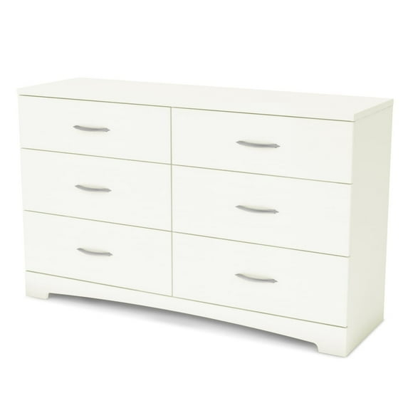 South Shore Step One 6-Drawer Double Dresser, Pure White
