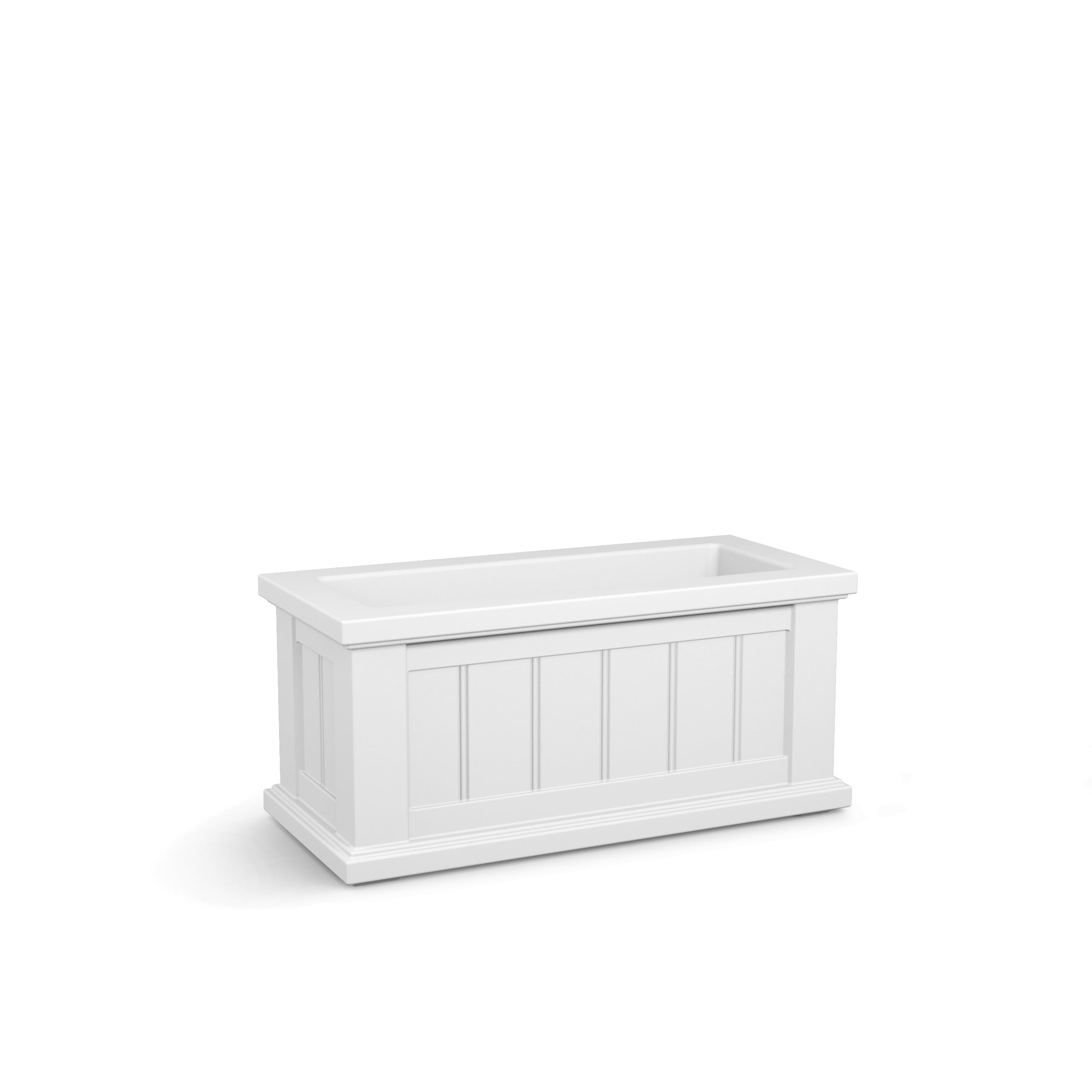 Cape Cod 24" x 11" x 11" Rectangle White Self-Watering Plastic Planter