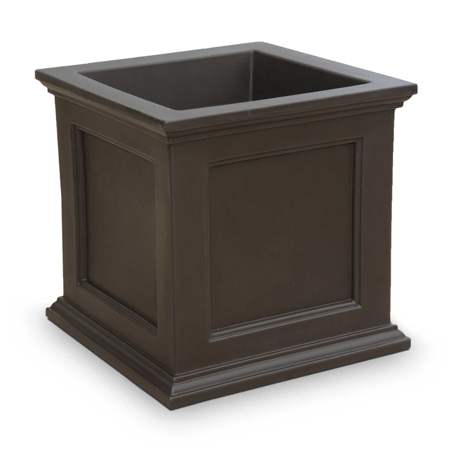 Mayne Fairfield 20" x 20" x 20" Square Espresso Self-Watering Polyethylene Planter