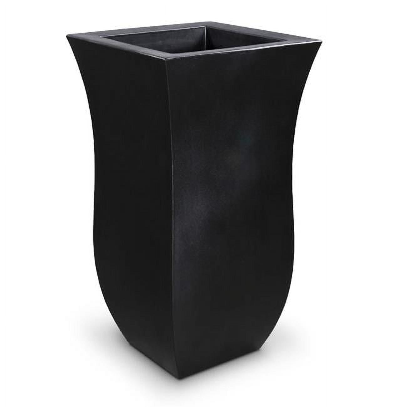 Mayne Valencia Polyethylene Resin 30" Tall Tulip Planter in Black