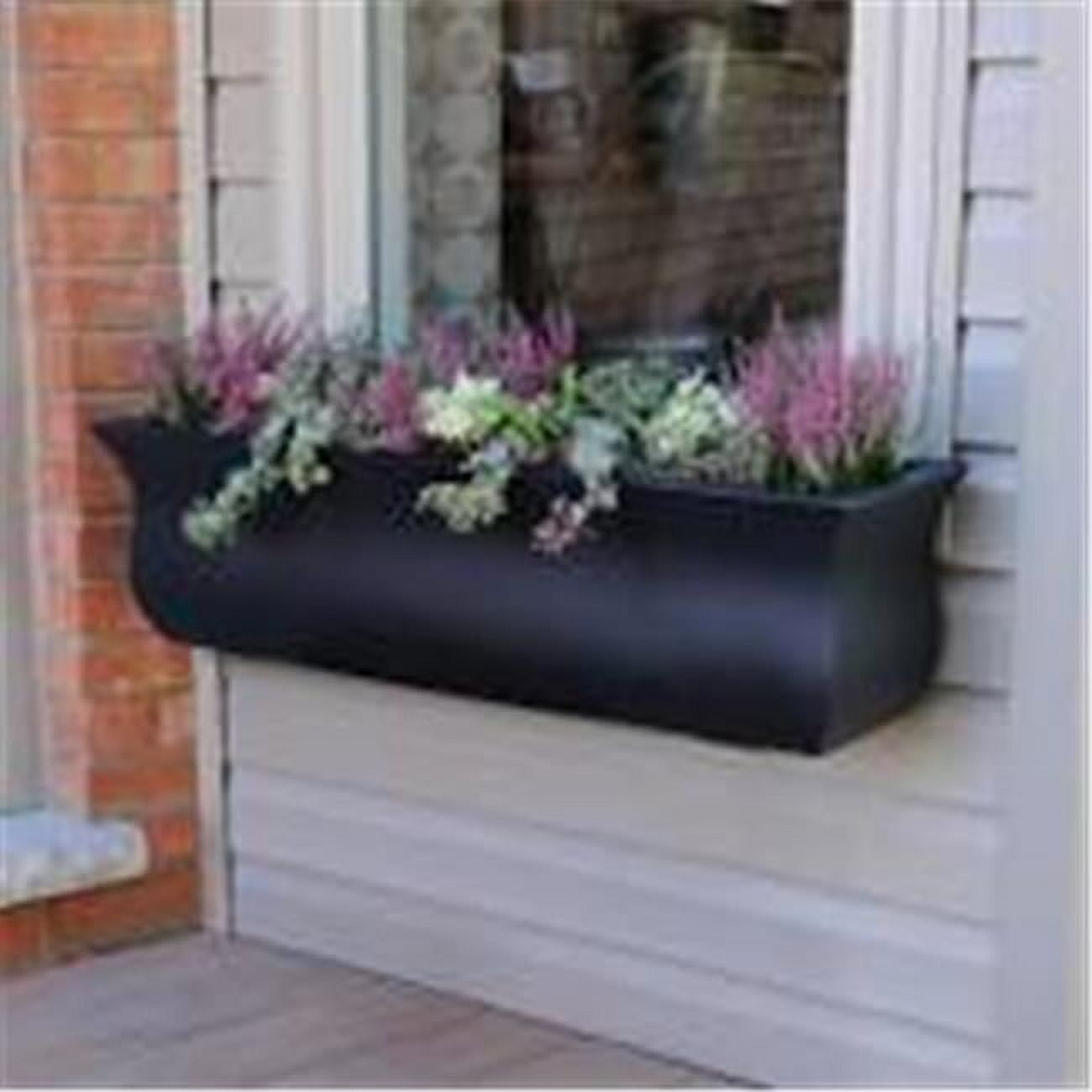 Mayne Valencia 36" x 10" x 10" Self-Watering Polyethylene Window Box - Black