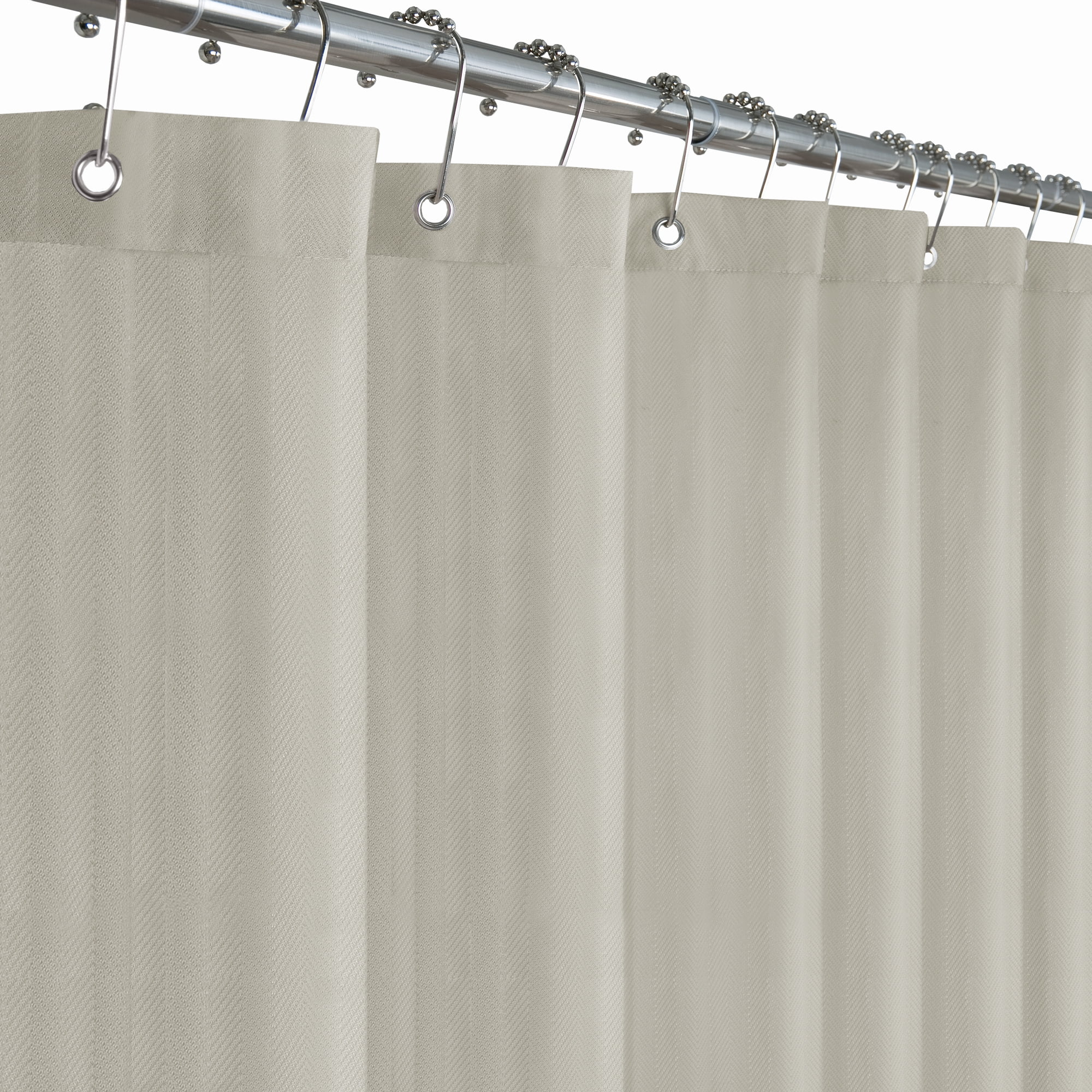 Maytex  Herringbone Ultimate Waterproof Fabric Shower Curtain or Liner Linen