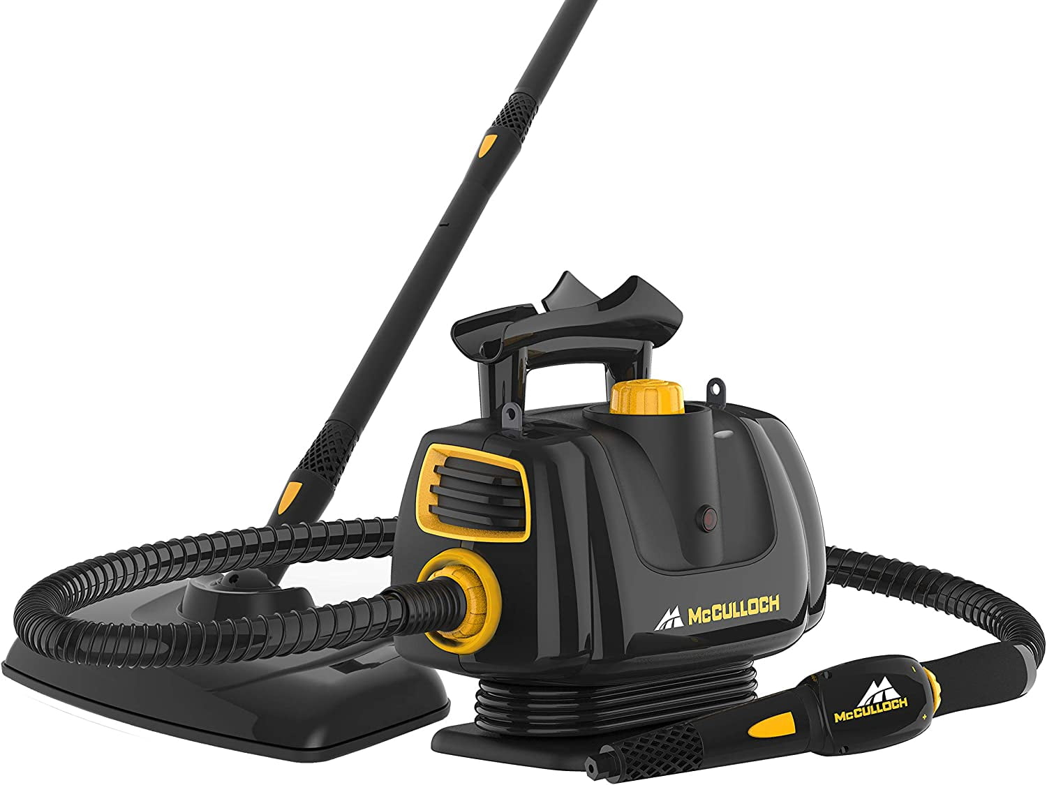 McCulloch MC1270 Portable Power Steam Cleaner, 30 Minute Runtime, 16 Accessories: Mop Head, Brushes, & More - Built for Home, Tile, Grout, Carpet, Furniture, Car Detailing & Commercial Deep Cleaning