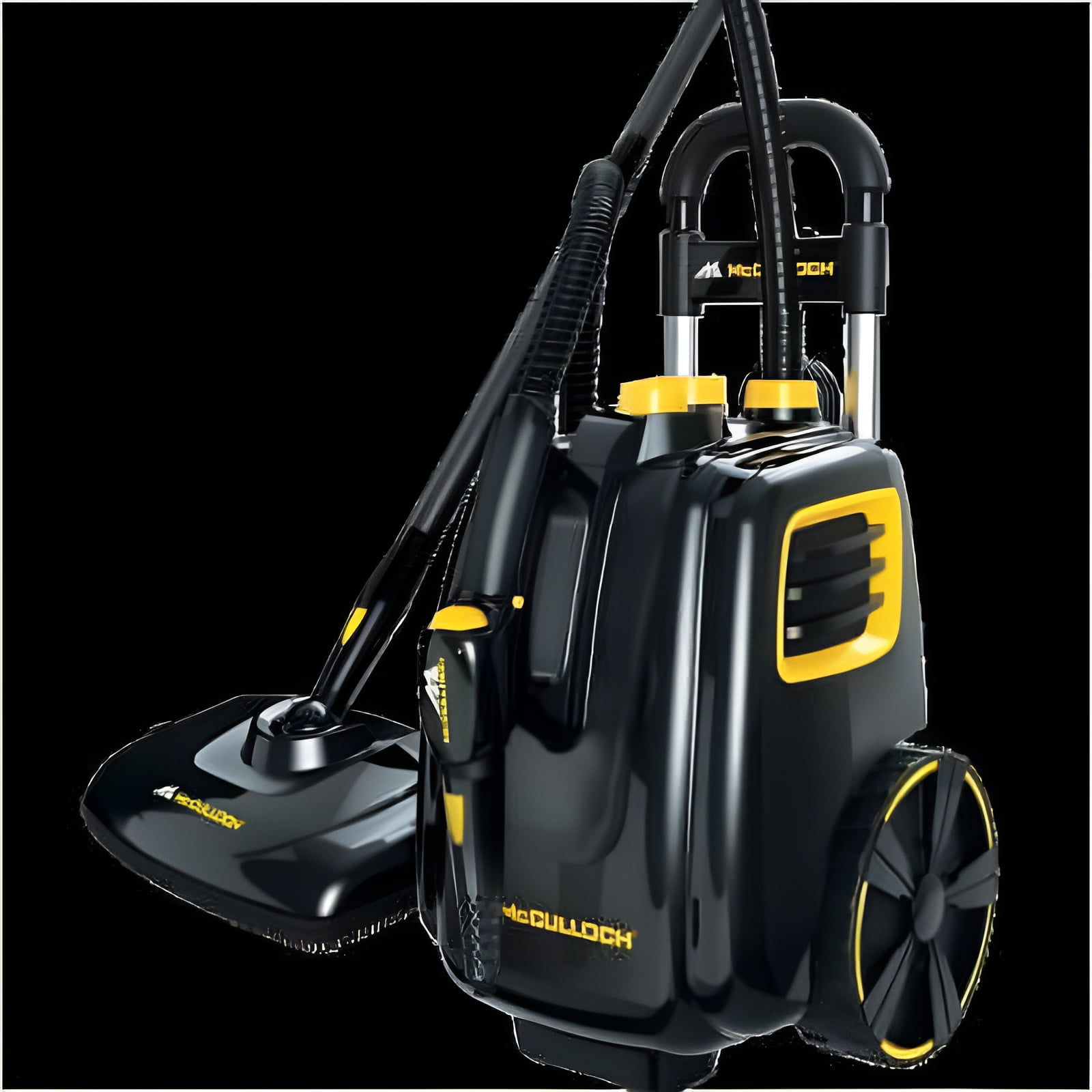 McCulloch MC1385 Deluxe Canister Steam Cleaner, 2-Hour Runtime, Chemical-Free, 23 Accessories: Mop Head, Brushes & More