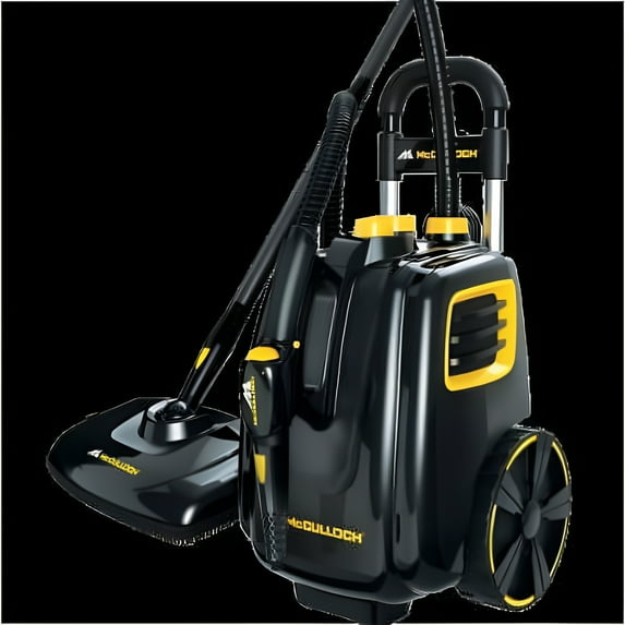 McCulloch MC1385 Deluxe Canister Steam Cleaner, 2-Hour Runtime, Chemical-Free, 23 Accessories: Mop Head, Brushes & More