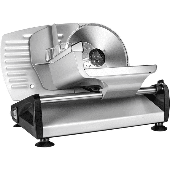 OSTBA Meat Slicer, Electric Deli Food Slicer with Removable Stainless Steel Blades, Adjustable Thickness Meat Slicer for Home Use, Easy to Clean, Ideal for Cold Cuts, Cheese, Bread, Fruit