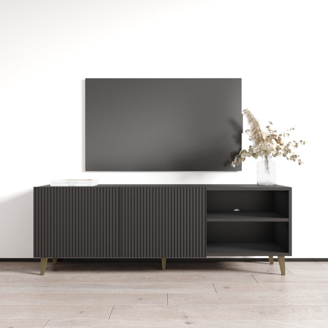 Pafos TV Stand for TVs up to 65", Modern Matte 59" Entertainment Center, TV Media Console with Storage Cabinets