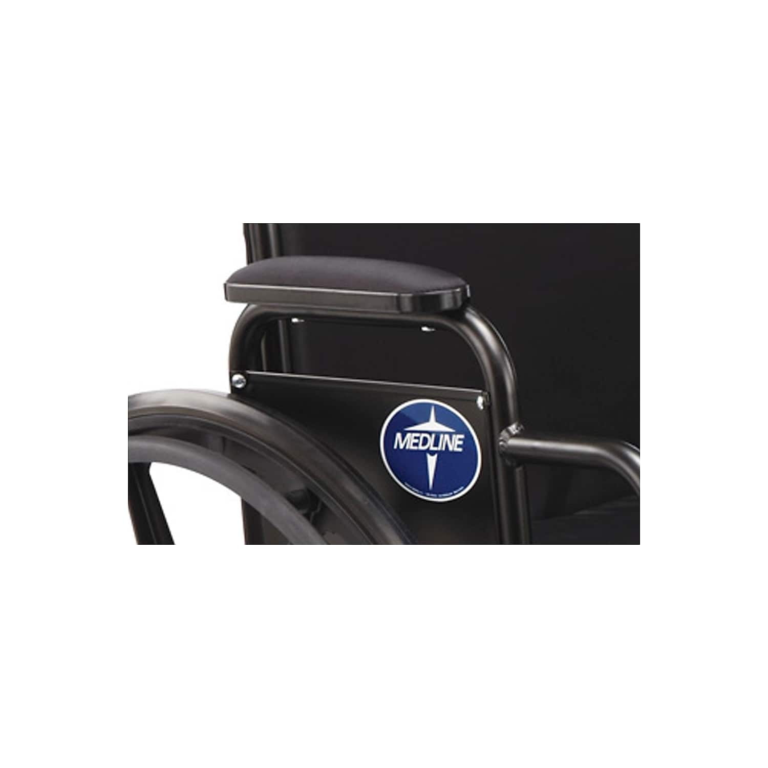 Medline Desk Length Armrest Pad Black Non Bariatric Recliner K3 and K4 Wheelchair Compatible