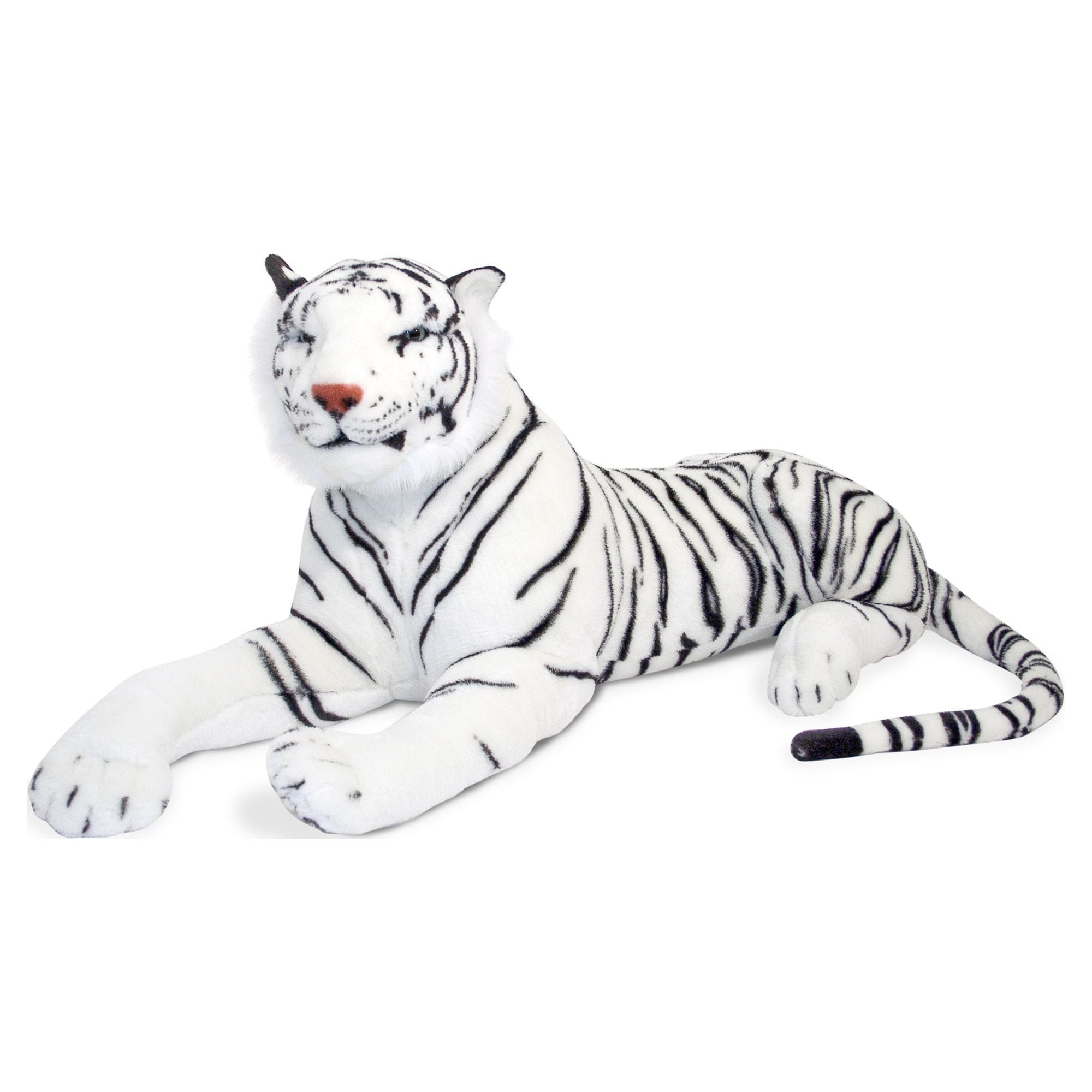 Melissa & Doug Giant Siberian White Tiger - Lifelike Stuffed Animal (over 5 feet long)