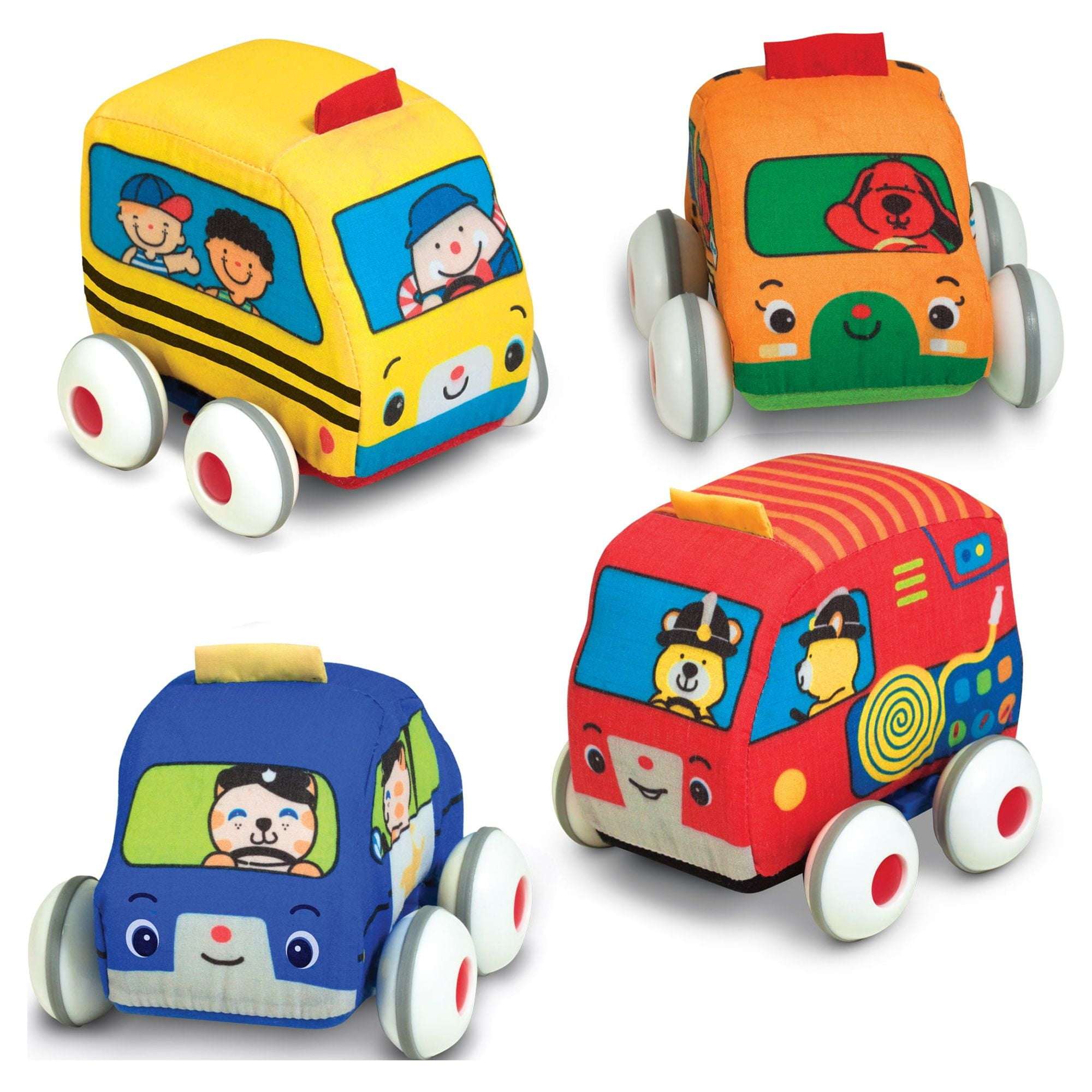 Melissa & Doug K's Kids Pull-Back Vehicle Set w/ 4 Cars and Trucks