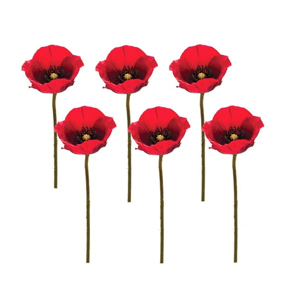 Melrose International LLC Poppy Spray (Set of 6) 26.5"H Polyester