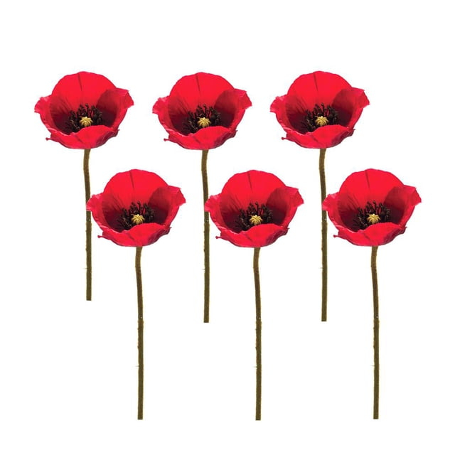 Melrose International LLC Poppy Spray (Set of 6) 26.5"H Polyester