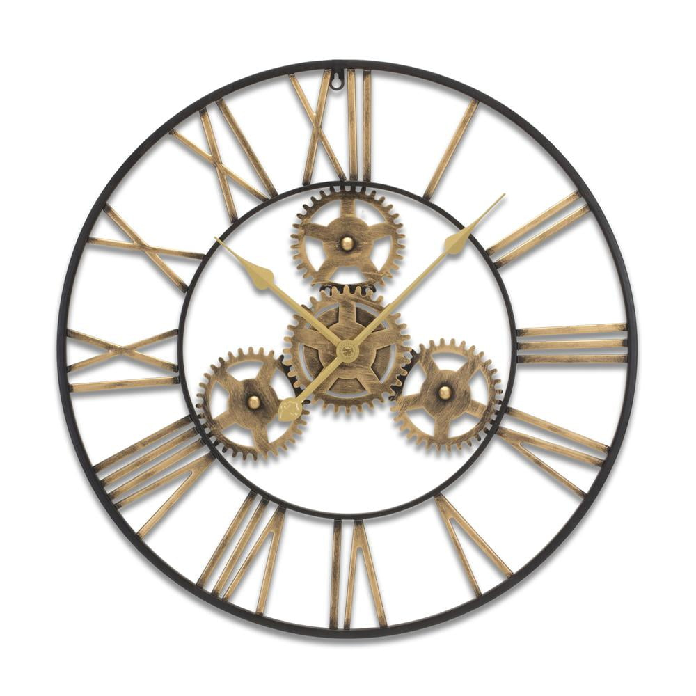 Melrose International LLC Wall Clock 23.75"D Iron 1 AA Battery, Not Included