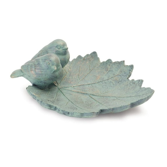 Melrose Leaf with Birds 10-inch Length, Resin