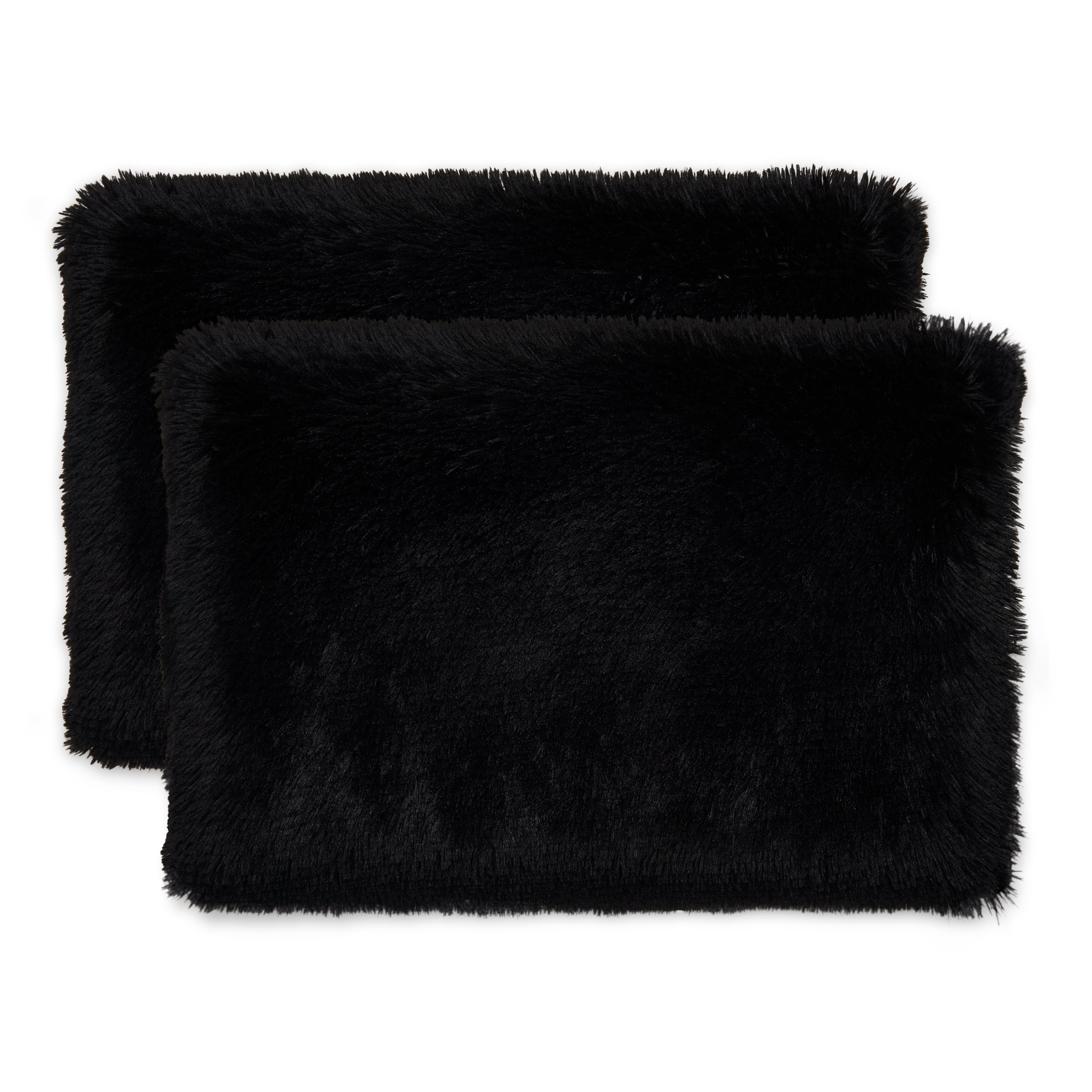 Memory Foam Fun Pillow Huggy Collection with Snuggle Cover, Standard/Queen, Black, 2 Pack