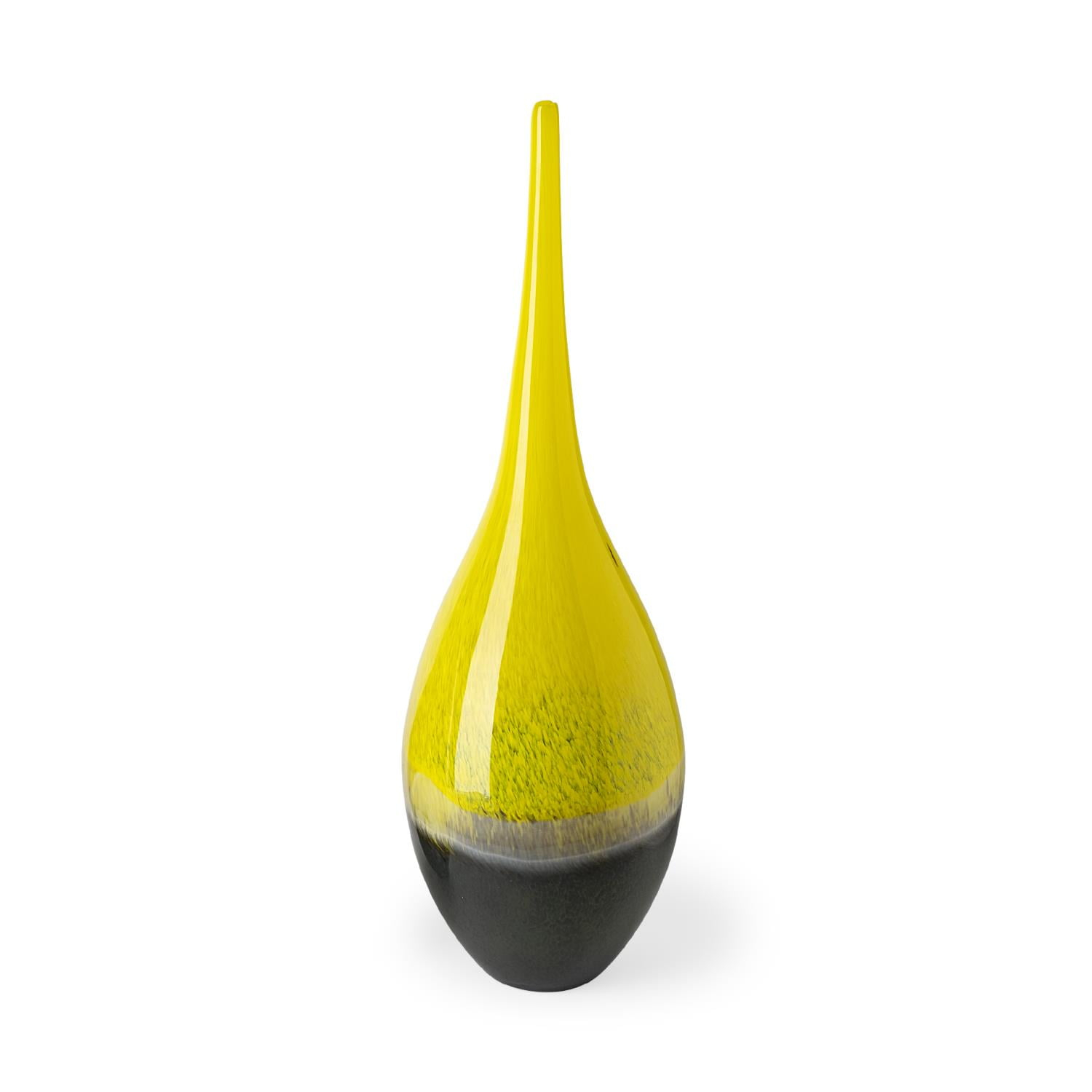 Mercana Jasse Larg Ombre Decorative Glass Vase in Yellow and Gray