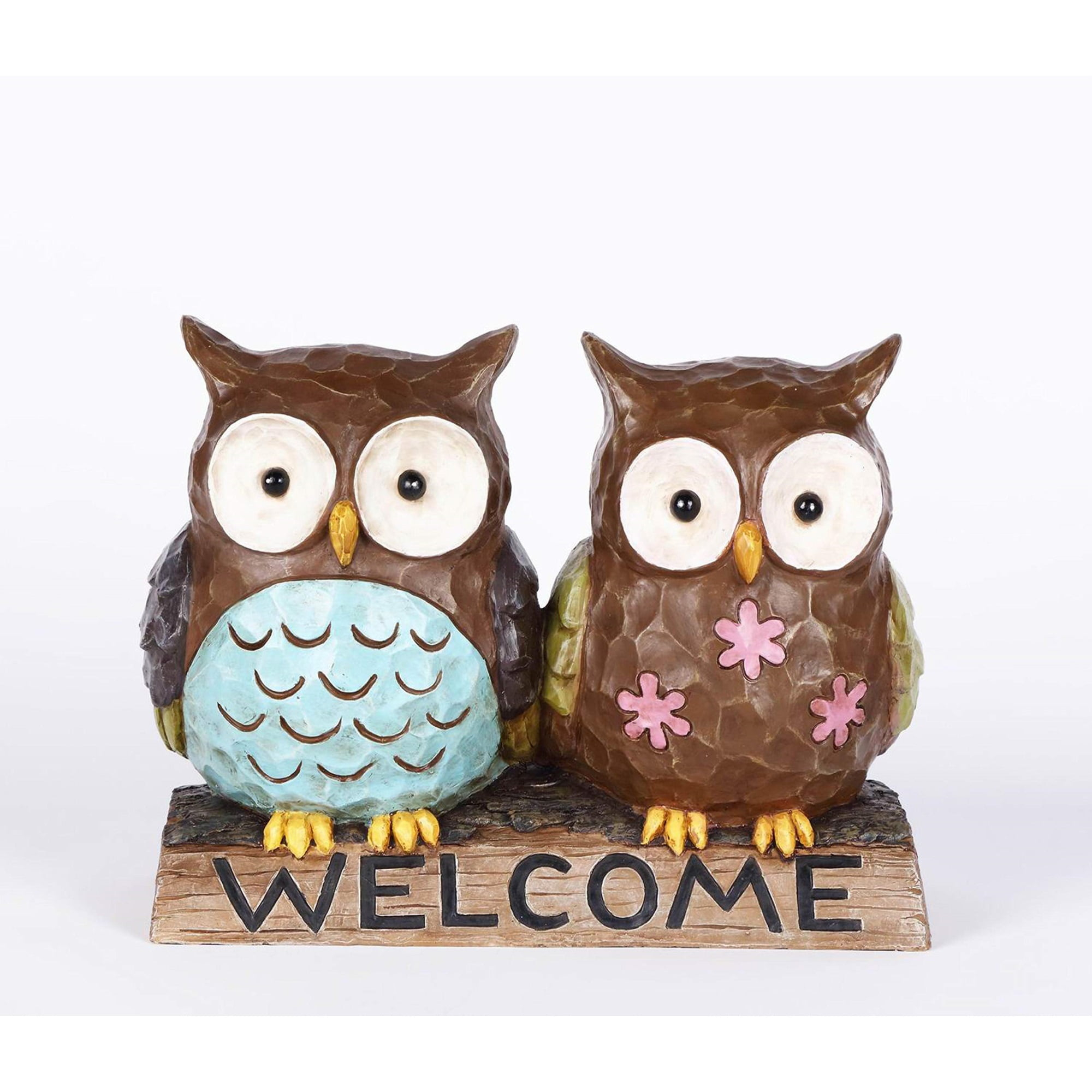 Hi-Line Gift Ltd 75618-E Owl Couple with Welcome Sign (Hi-Line Exclusive)