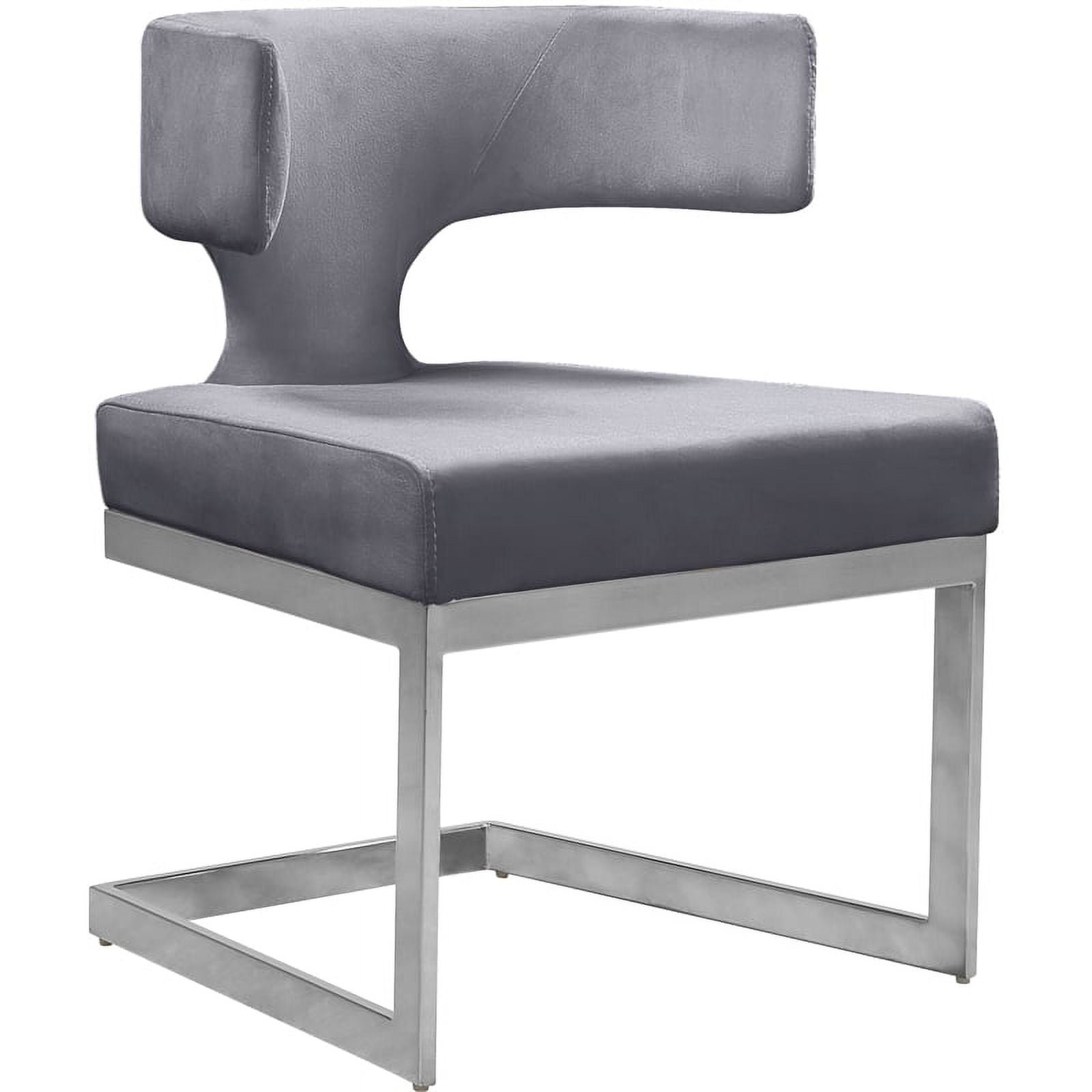 Meridian Furniture Alexandra Gray Velvet Dining Chair
