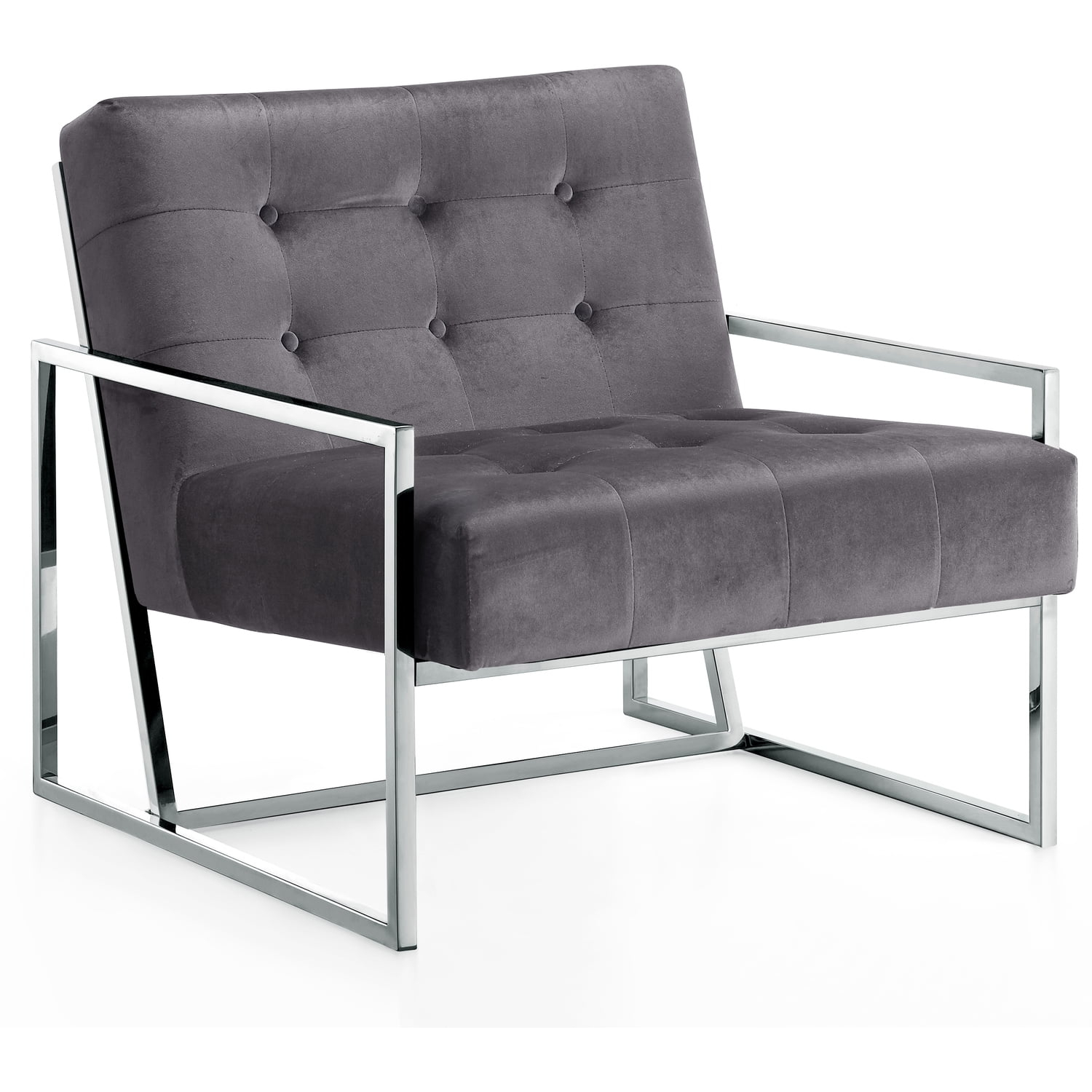 Meridian Furniture Alexis Gray Velvet Accent Chair