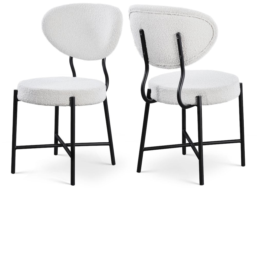 Meridian Furniture Allure Cream Boucle Fabric Dining Chair