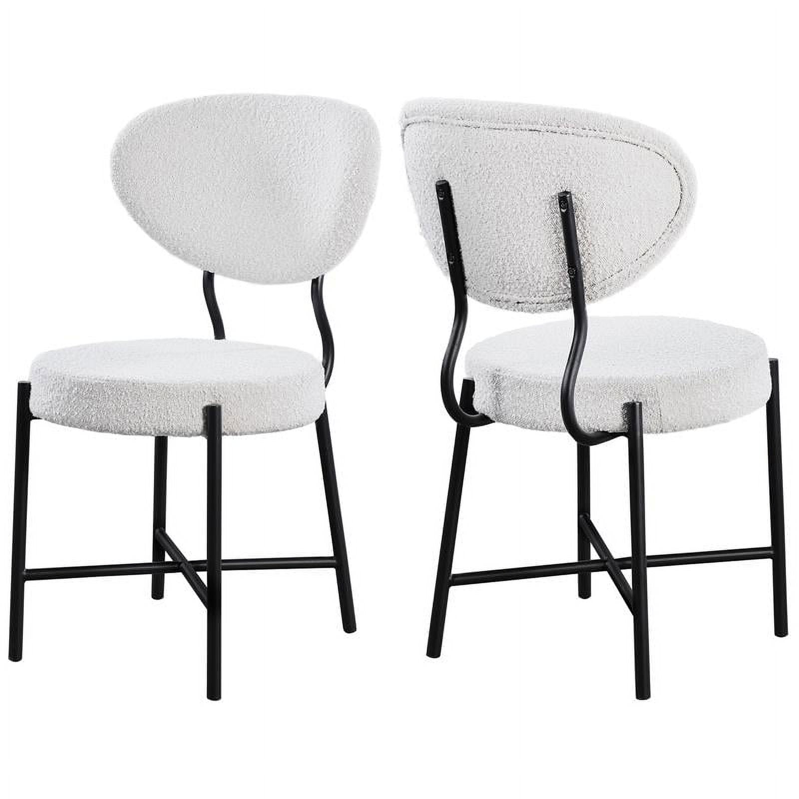 Meridian Furniture Allure Cream Boucle Fabric Dining Chair
