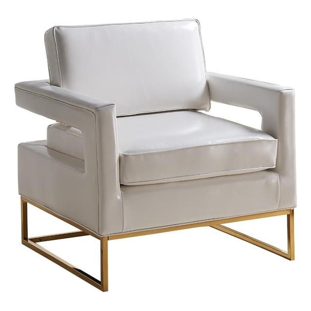 Meridian Furniture Amelia 19"H Contemporary Vegan Leather Accent Chair in White