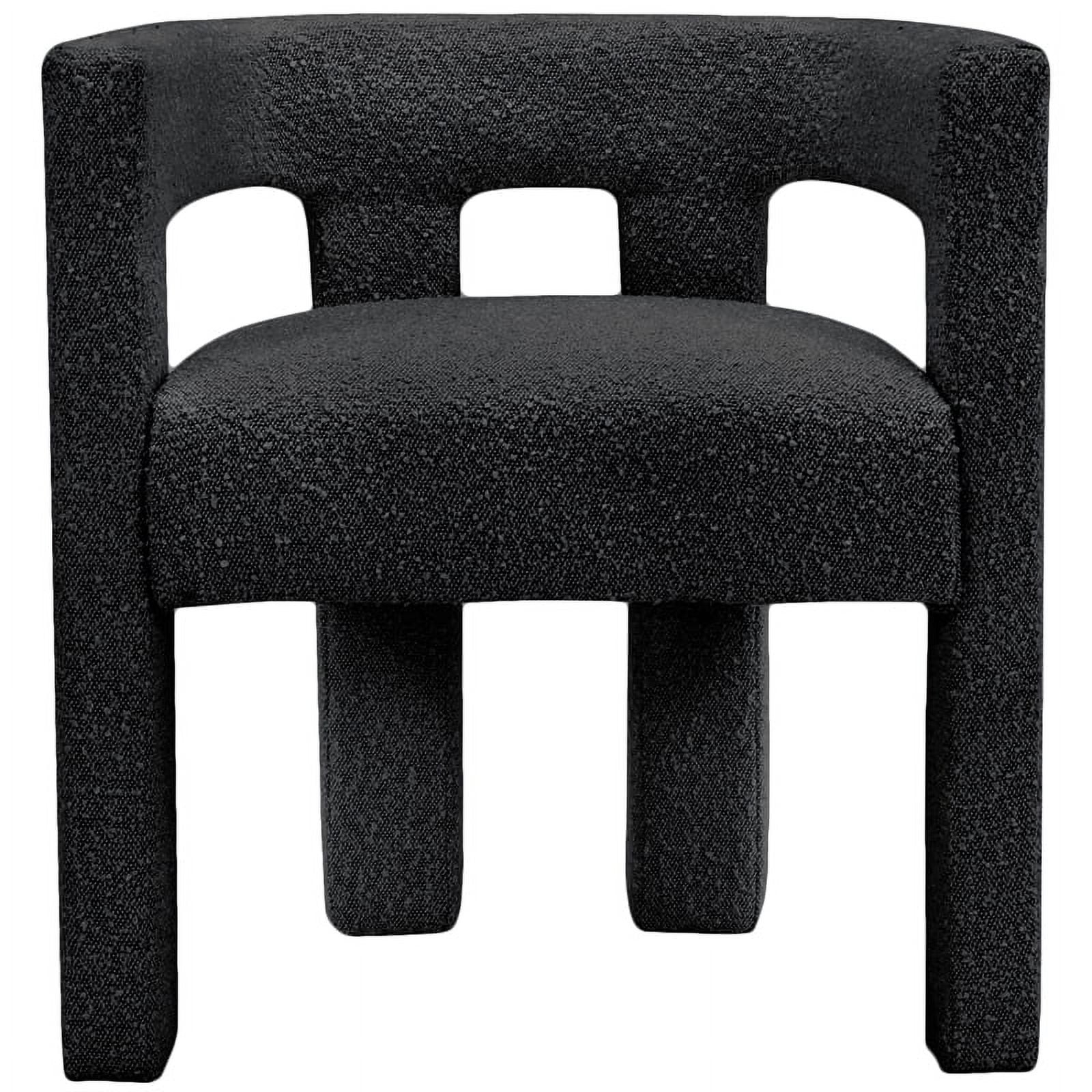 Meridian Furniture Athena Black Boucle Fabric Accent/Dining Chair