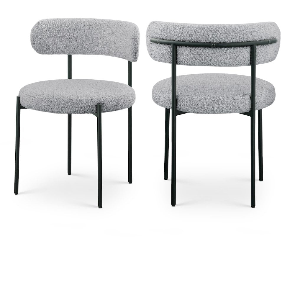Meridian Furniture Beacon Silla de Comedor de Tela Boucle Gris