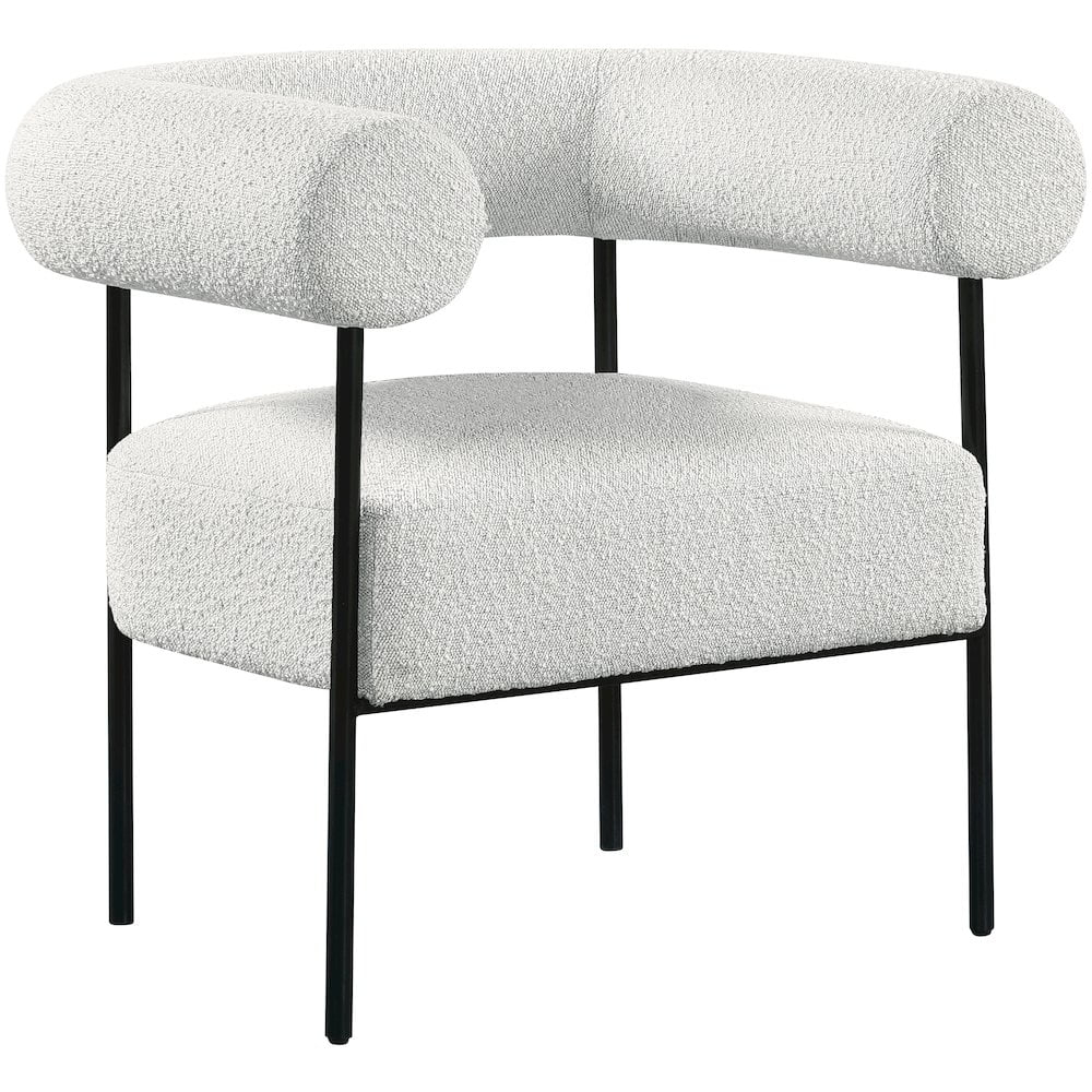 Meridian Furniture Blake Cream Boucle Fabric Accent Chair