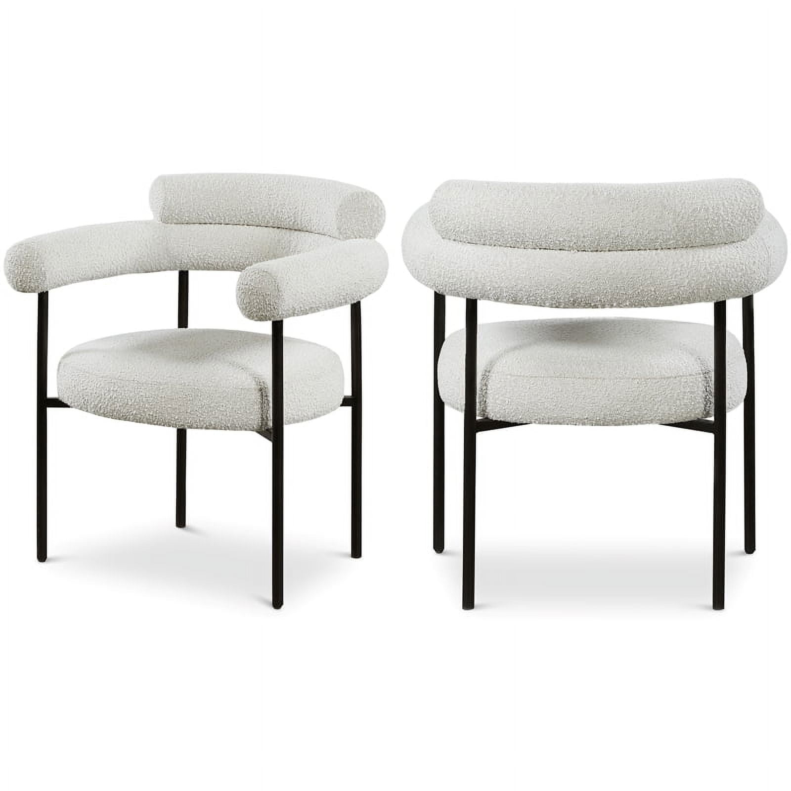 Meridian Furniture Blake Fabric Dining Side Chairs, Cream (Set of 2)