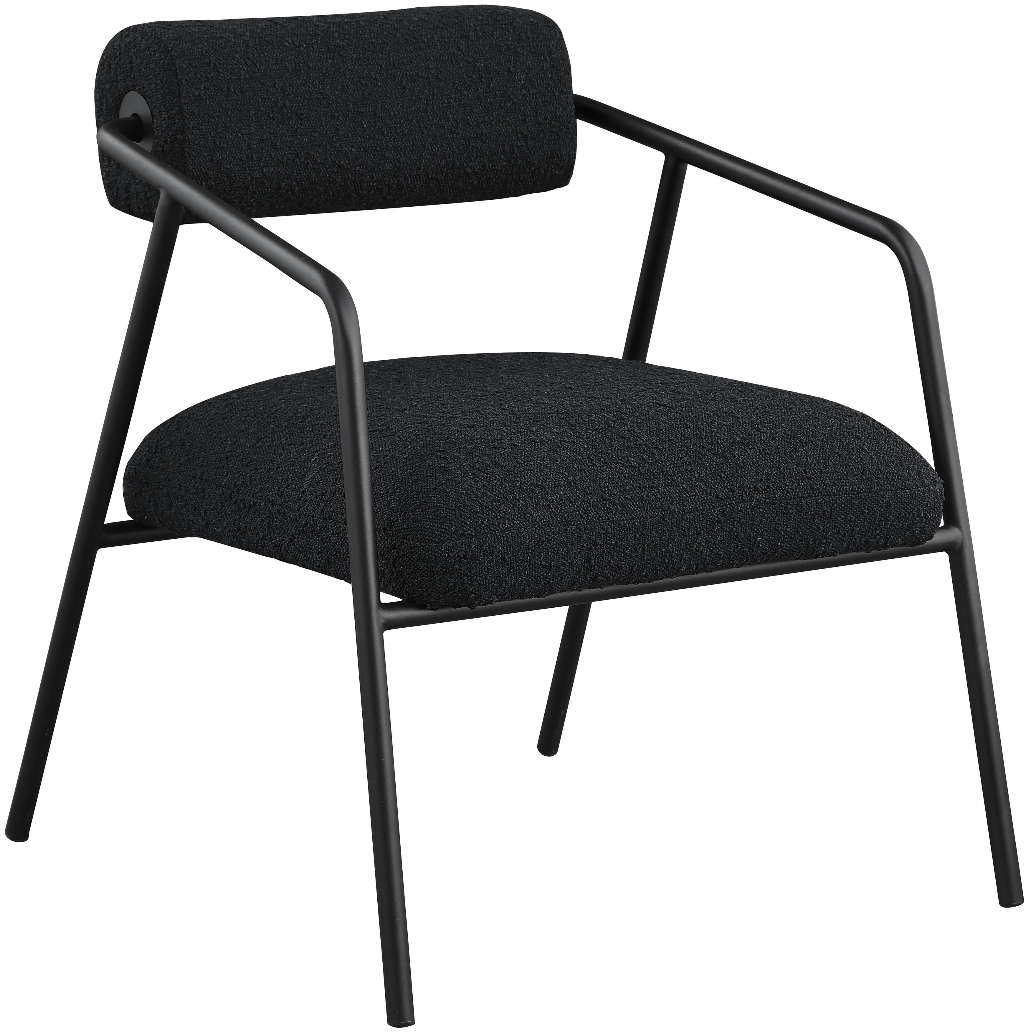 Meridian Furniture Carly Black Boucle Fabric Accent Chair