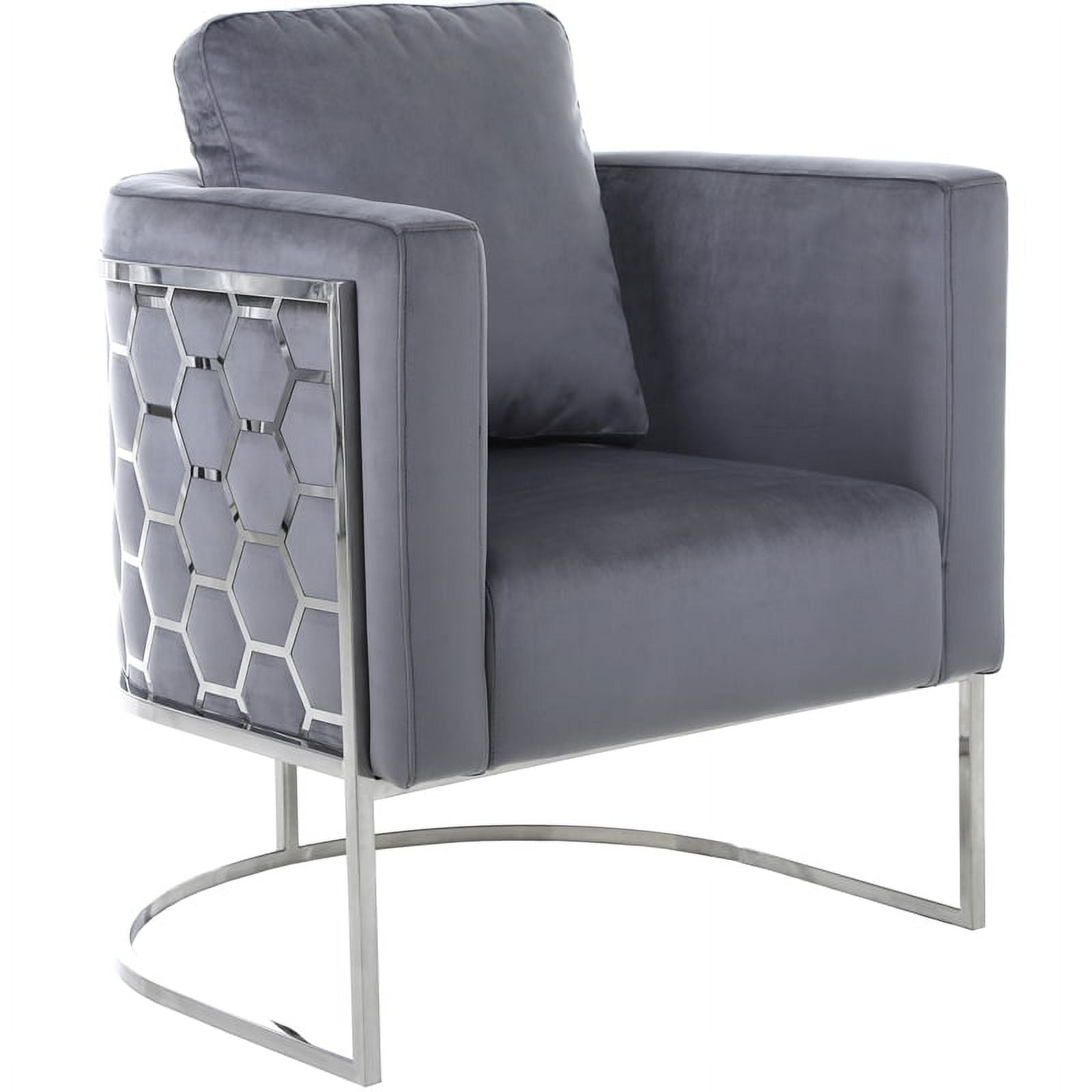 Meridian Furniture Casa Gray Velvet Upholstereded Chair