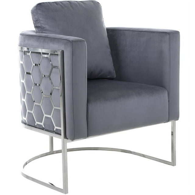 Meridian Furniture Casa Gray Velvet Upholstereded Chair