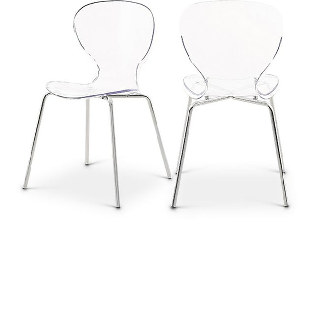 Meridian Furniture Clarion 18"H Metal Dining Chair in Chrome (Set of 2)