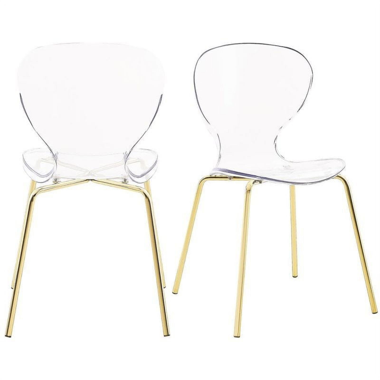 Meridian Furniture Clarion 18"H Metal Dining Chair in Gold (Set of 2)